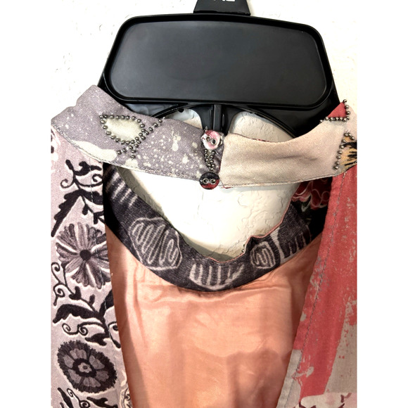 Anthropologie Geisha Designs Patchwork Cotton & Silk Tiered Maxi Dress Lined M - Picture 4 of 8